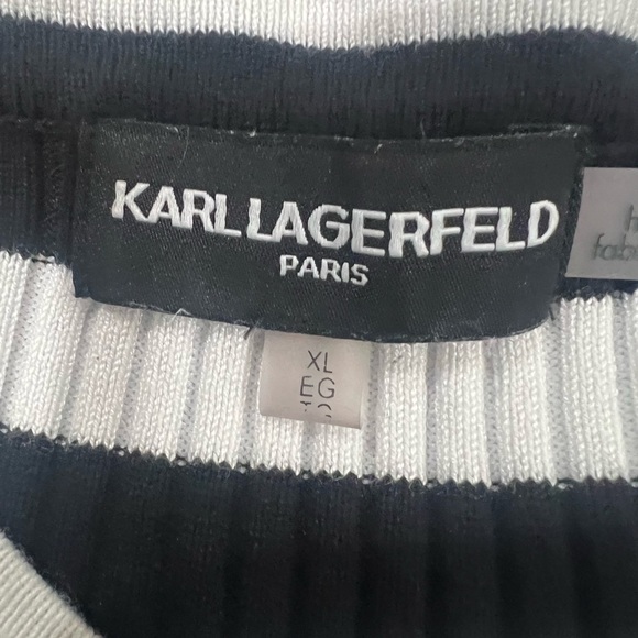 Karl Lagerfeld Monochrome Striped Top - Picture 4 of 5
